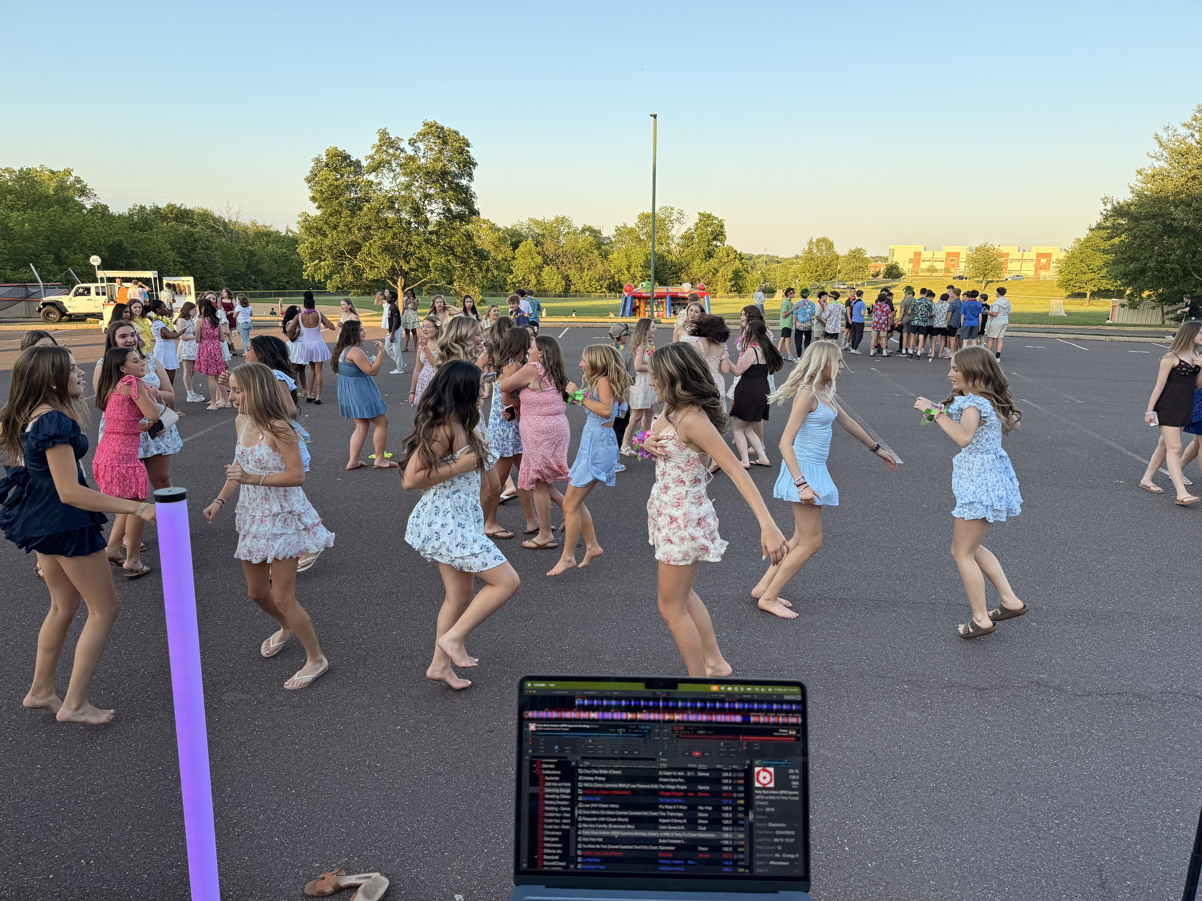 Students dancing outdoors at a school event